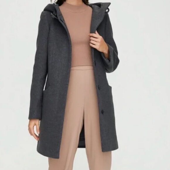 NWT Grey Aritzia Babaton Pearce Wool Coat - Picture 1 of 13